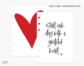 A6 Gratitude Dashboard Set, Printable Dividers (PDF Pattern)
