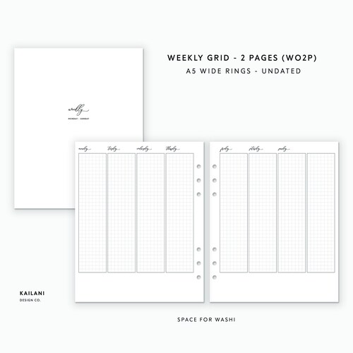 Weekly Planner Erin Condren Inserts Undated Printable Happy - Etsy