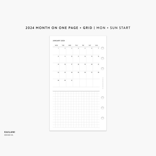 FCC 2024 Month on One Page, FC Compact Agenda, MO1P, Monthly Planner, Printable, FCC 2024 calendar