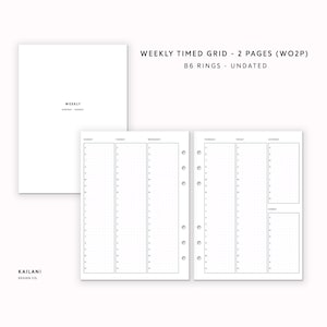 B6 Ringe Wochenplaner Einsätze, Erin Condren Einsätze, Woche auf zwei Seiten, druckbarer Wochenplaner, undatiert wöchentlich, B6 Einsätze