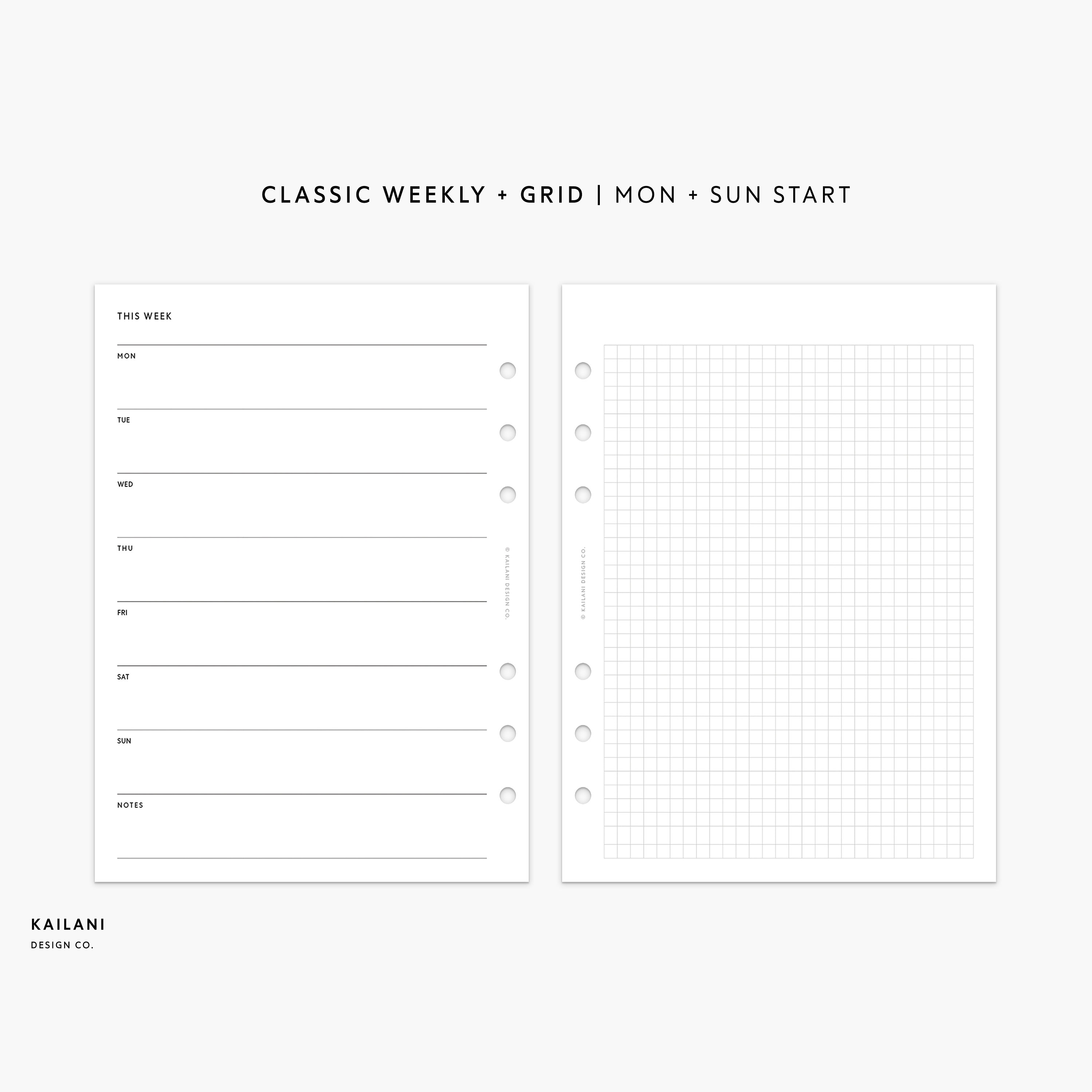 B6 Rings Undated Weekly Planner Inserts, WO1P (PDF Pattern) - Etsy