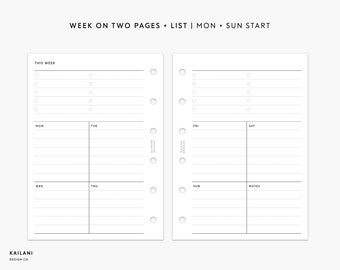 Pocket Undated Monthly Planner Printable, Filofax Inserts (PDF)