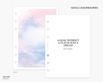 Goals Dashboard Inserts, Planner Refills, Undated Planner Pages (PDF Download Available)