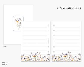 May include: A set of lined paper with a floral border. The cover features a watercolor illustration of a bouquet of wildflowers.