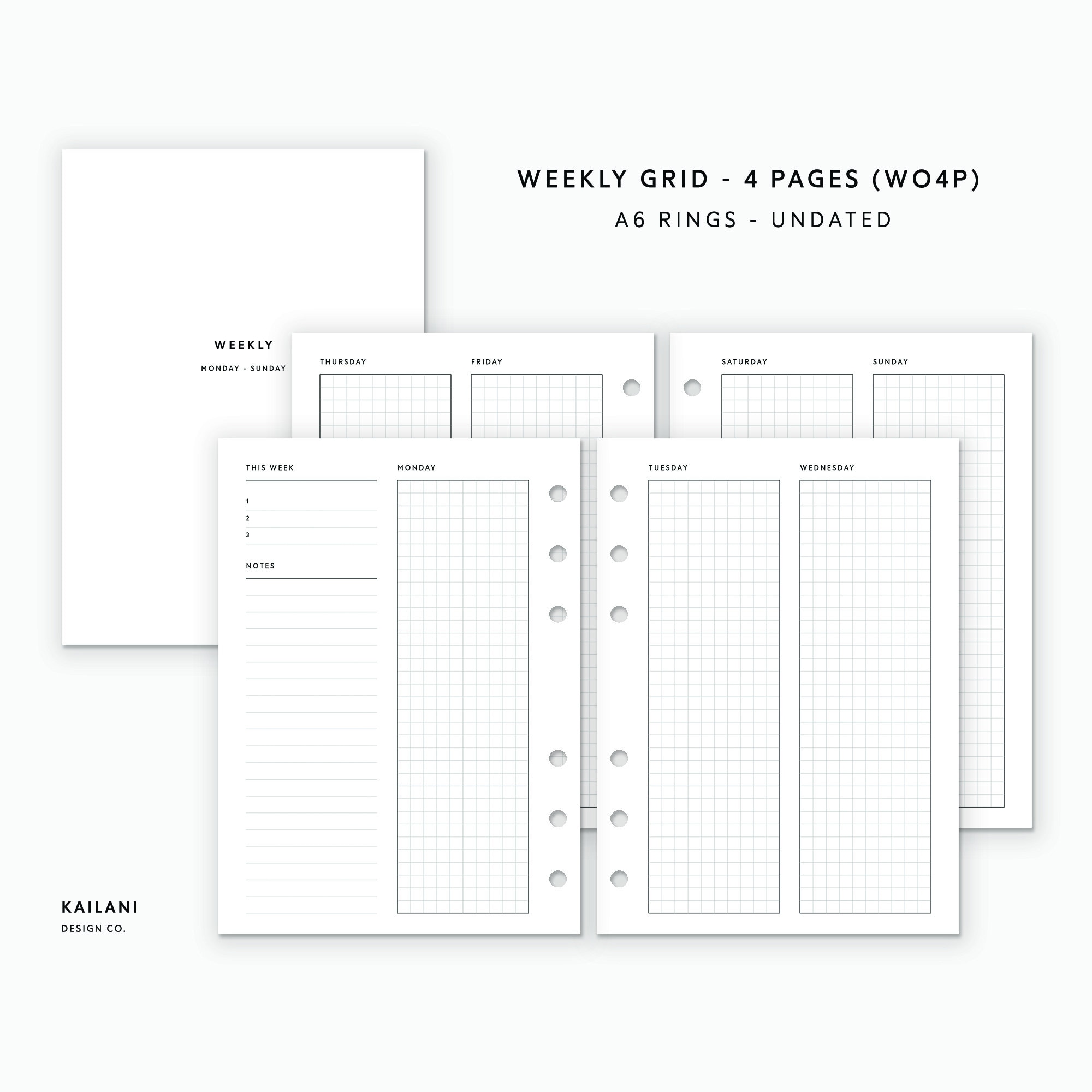 A6 Weekly Planner Inserts Erin Condren Inserts Weekly Etsy