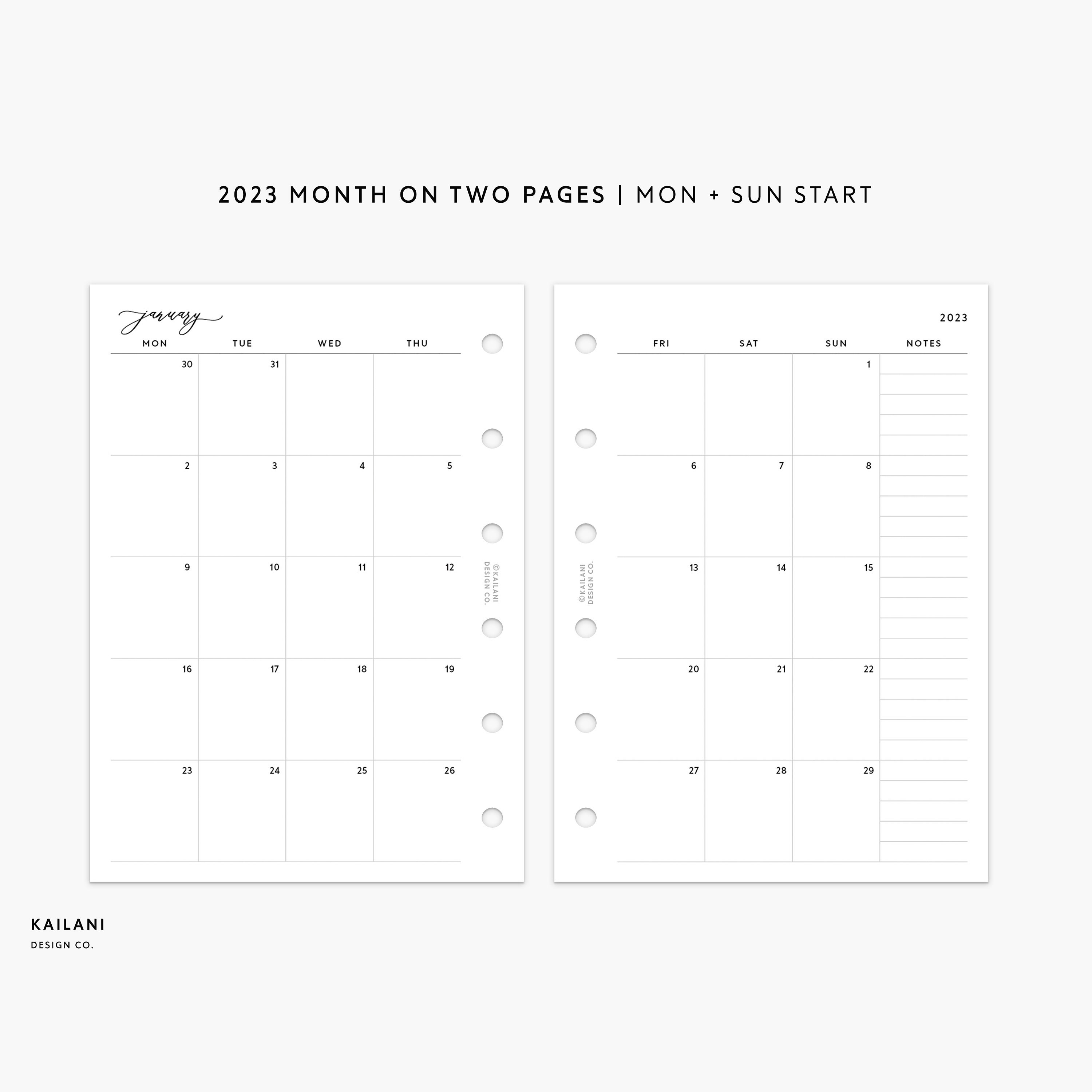 2024 MO1P Month On One Page Dated Planner Insert Refill, MAY PAPER CO.