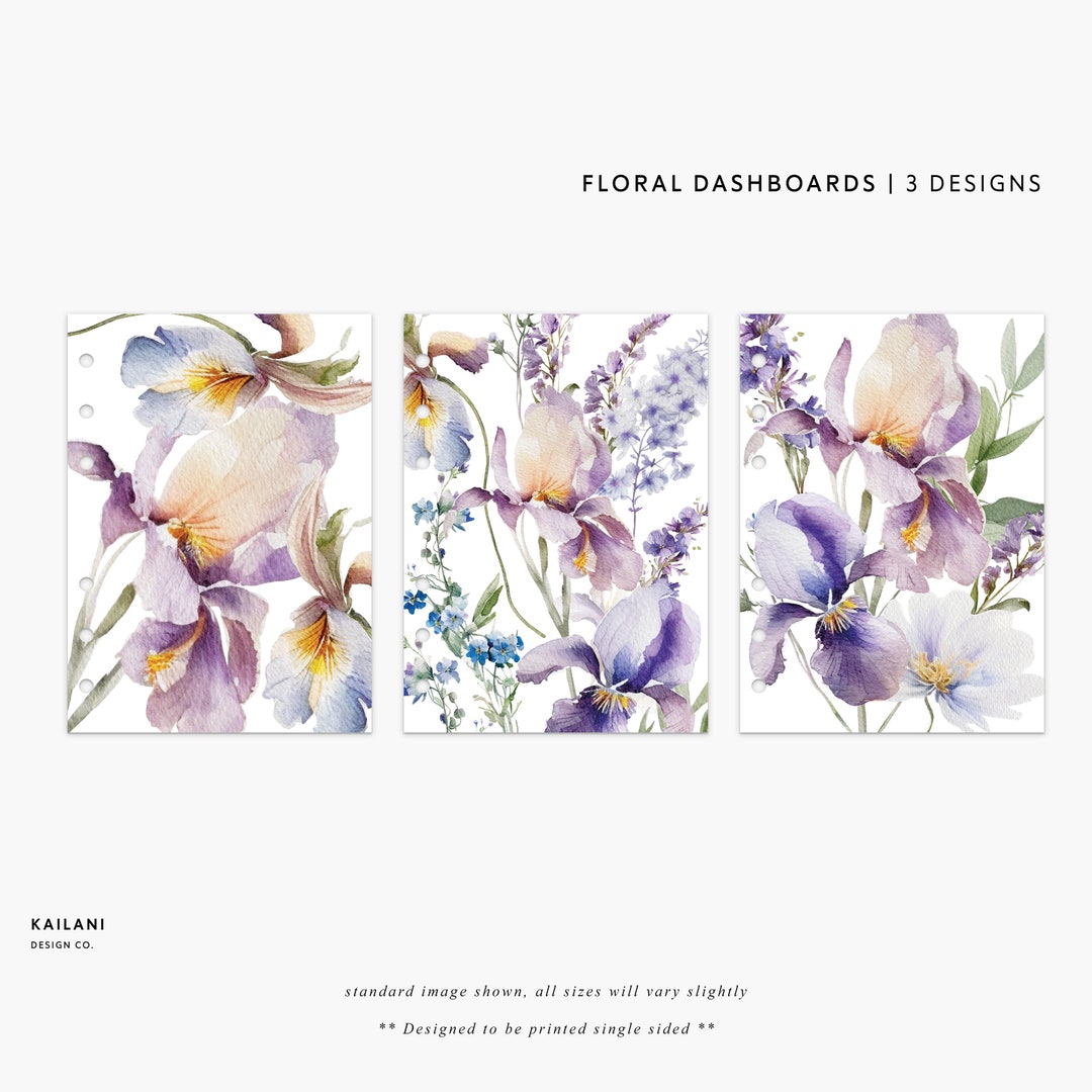 A6 Watercolor Floral Dashboards, Planner Section Covers (PRINTABLE) - Etsy