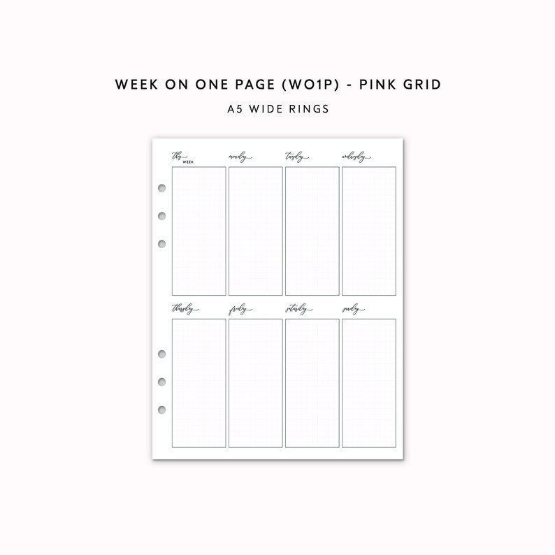 A5 Wide Weekly Planner Inserts Erin Condren Inserts Week on Etsy