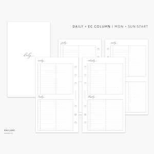 Personal Inserts Printable, Daily Insert, 2 Days on 1 Page, Personal Rings, Erin Condren Inserts, Daily To Do, Daily Agenda, Undated, LV MM