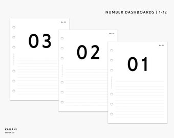 Personal Monthly Planner Dashboard Set, Printable Dividers (Digital Download)