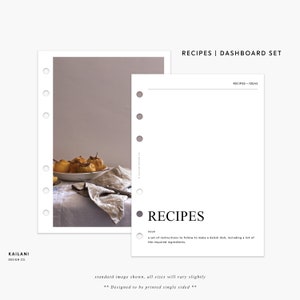 B6 Planner Dashboard Set, B6 Meal Planner, Printable Dividers, B6 Monthly Dashboard, B6 Covers, B6 Recipes