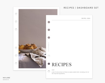 A5 Wide Planner Dashboard Set, A5 Wide Meal Planner, Printable Dividers, A5 Wide Dashboard, A5 Wide Covers, A5 Wide Recipes, Aura Estelle