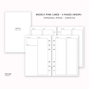 Personal Inserts Printable, Personal Rings, Erin Condren Inserts, Printable Weekly Planner, Weekly Agenda, Undated Weekly, Louis Vuitton MM