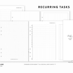 Personal Wide Rings Insert - Monthly Tasks Tracker, Printable Inserts, Monthly Printable Inserts, Personal Rings Printable