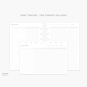 Personal Wide Habit Tracker, Monthly Tracker, Goal Tracking, Goal Planner Setting, 2 Designs Included