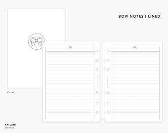 A6 INBOX and LIST Inserts, Minimal Design, Tasks, PRINTABLE, Bow Insert