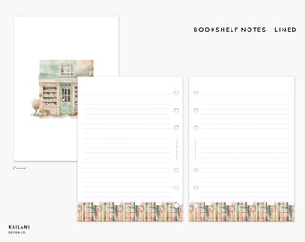 A5 Wide Lined Bookshelf Notes Inserts (PDF Pattern)