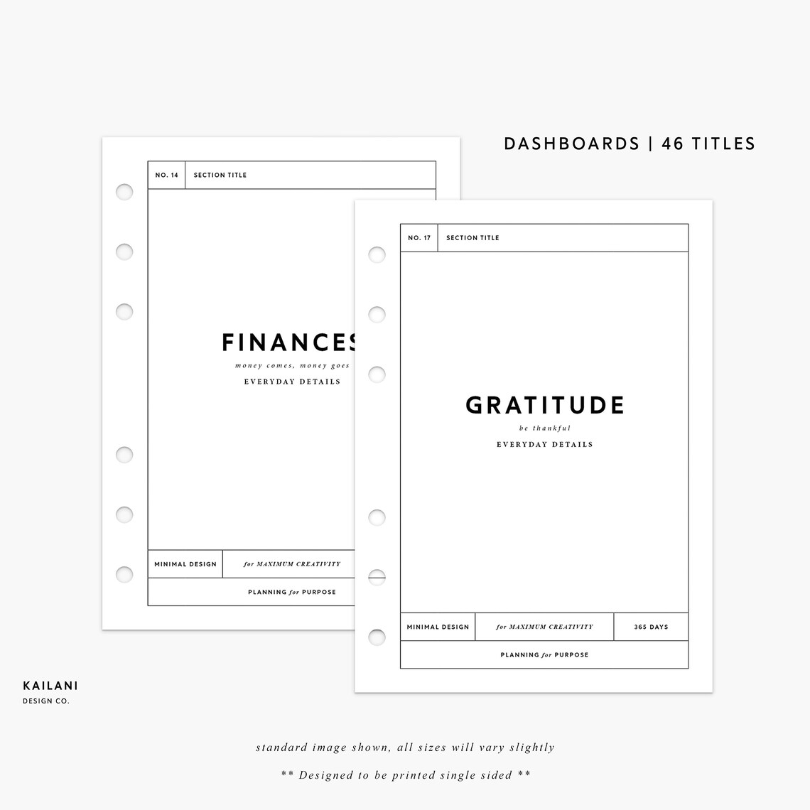 B6 Printable Dashboard Set Printable Section Covers B6 - Etsy