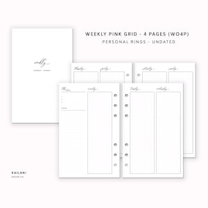 Personal Inserts Printable, Personal Rings, Erin Condren Inserts, Printable Weekly Planner, Weekly Agenda, Undated Weekly, Louis Vuitton MM