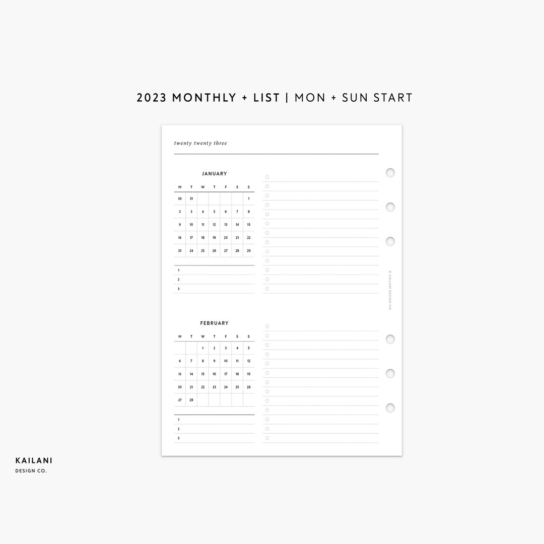 B6 2023 At A Glance Monthly Planner 2023 Calendar Two Months On One