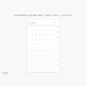 FCC 2024 Month on One Page, FC Compact Agenda, MO1P, Monthly Planner, Printable, FCC 2024 calendar