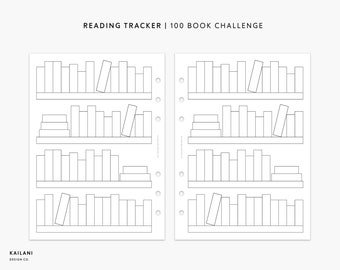 B6 Reading Book Challenge, 100 Book Challenge, Book Tracker, Bookshelf Reading Log, Reading Challenge