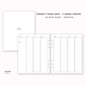 A5 Wide Weekly Planner Inserts, Erin Condren Inserts, Week on Two Pages, Printable Weekly Planner, Undated Weekly, A5 Wide Insert