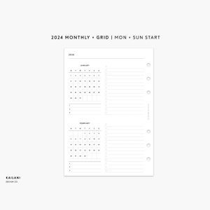Personal Wide 2024 Dated Monthly Planner, Personal Wide Inserts, At A Glance, 2024 Monthly Planner, Personal Wide Grid