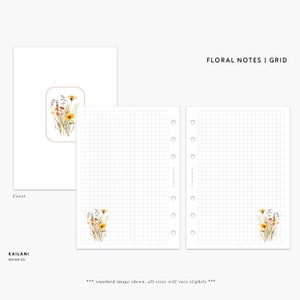 Personal Floral Notes GRID, Personal Grid, Grid Inserts, Notes, Journal, To-Do Lists, Personal Grid