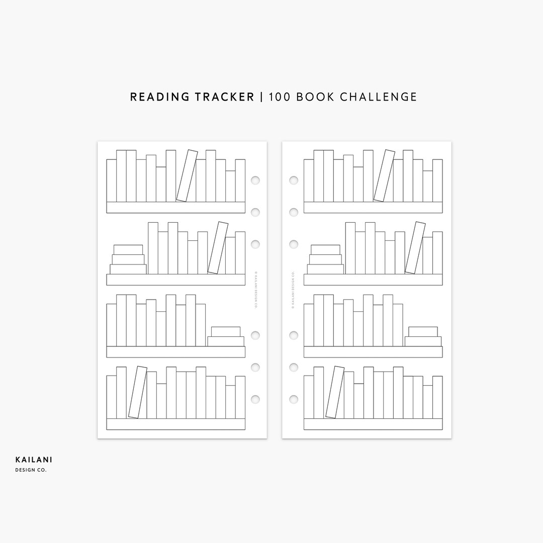 100 Book Challenge Tracker, Bookshelf Reading Log (PDF Pattern) - Etsy