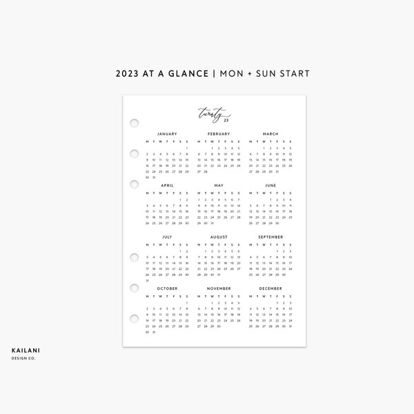 Yearly Calendar - Etsy