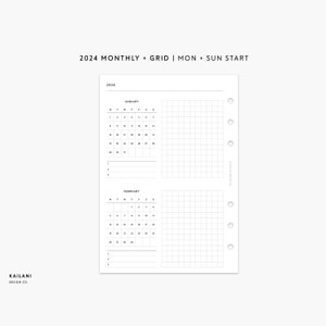 Personal Wide 2024 Dated Monthly Planner, Personal Wide Inserts, At A Glance, 2024 Monthly Planner, Personal Wide Grid