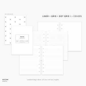 Printable Notes Personal Insert, Dot Grid, Lined, Grid Notes, Planner Refill Pages, MM Agenda, Personal Filofax