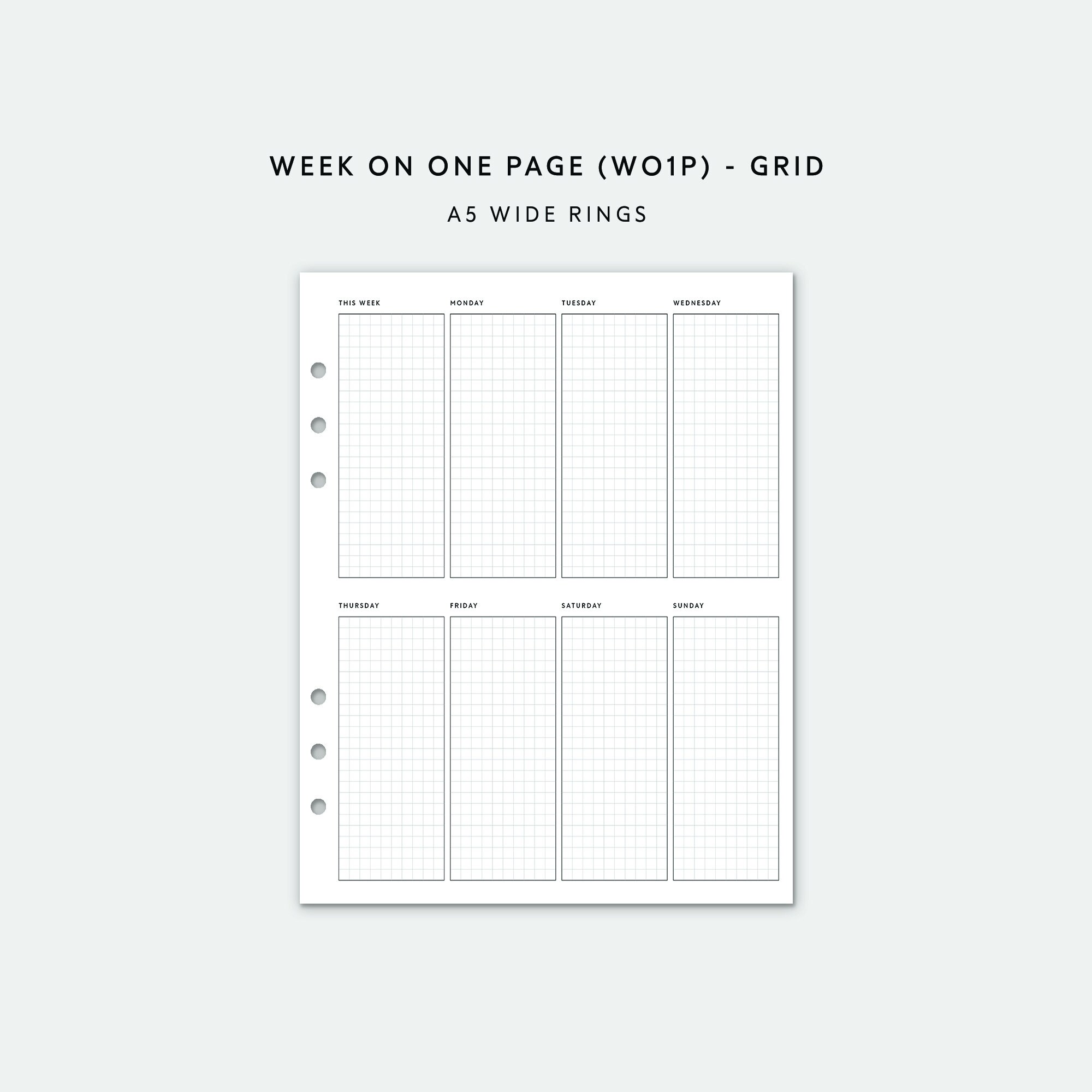 A5 Wide Weekly Planner Inserts Erin Condren Inserts Week on Etsy