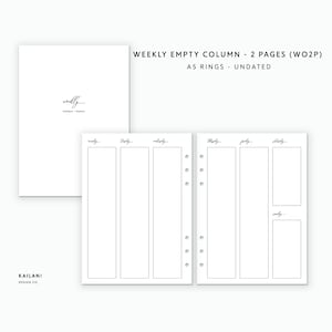 A5 Wochenplaner Einsätze, Erin Condren Einsätze, Woche auf zwei Seiten, druckbarer Wochenplaner, A5 Einsätze, Undatiert Weekly