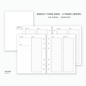 A6 Wochenplaner Einsätze, Erin Condren Einsätze, Woche auf zwei Seiten, druckbarer Wochenplaner, Sofortiger Download, Undatiert Weekly, A6 Einsätze