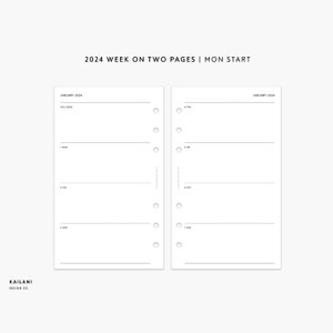 FCC 2024 Dated Weekly Agenda, Weekly Daily Planner, FCC Weekly Planner Template, FC Compact Week on Two Pages