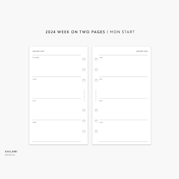 FCC 2024 Dated Weekly Agenda, Weekly Daily Planner, FCC Weekly Planner Template, FC Compact Week on Two Pages