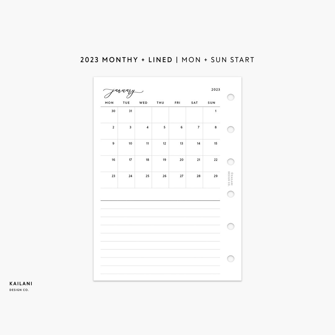 Pocket monthly planner printable 2023 monthly month on one page