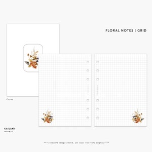 Personal Floral Notes GRID, Personal Grid, Grid Inserts, Notes, Journal, To-Do Lists, Personal Grid