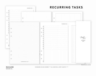 Personal Rings Recurring Tasks Insert – Monthly Tracker (PDF Pattern)