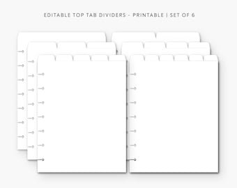 Happy Planner Mini Dividers, Editable Side Tab, Printable (PDF, PNG)
