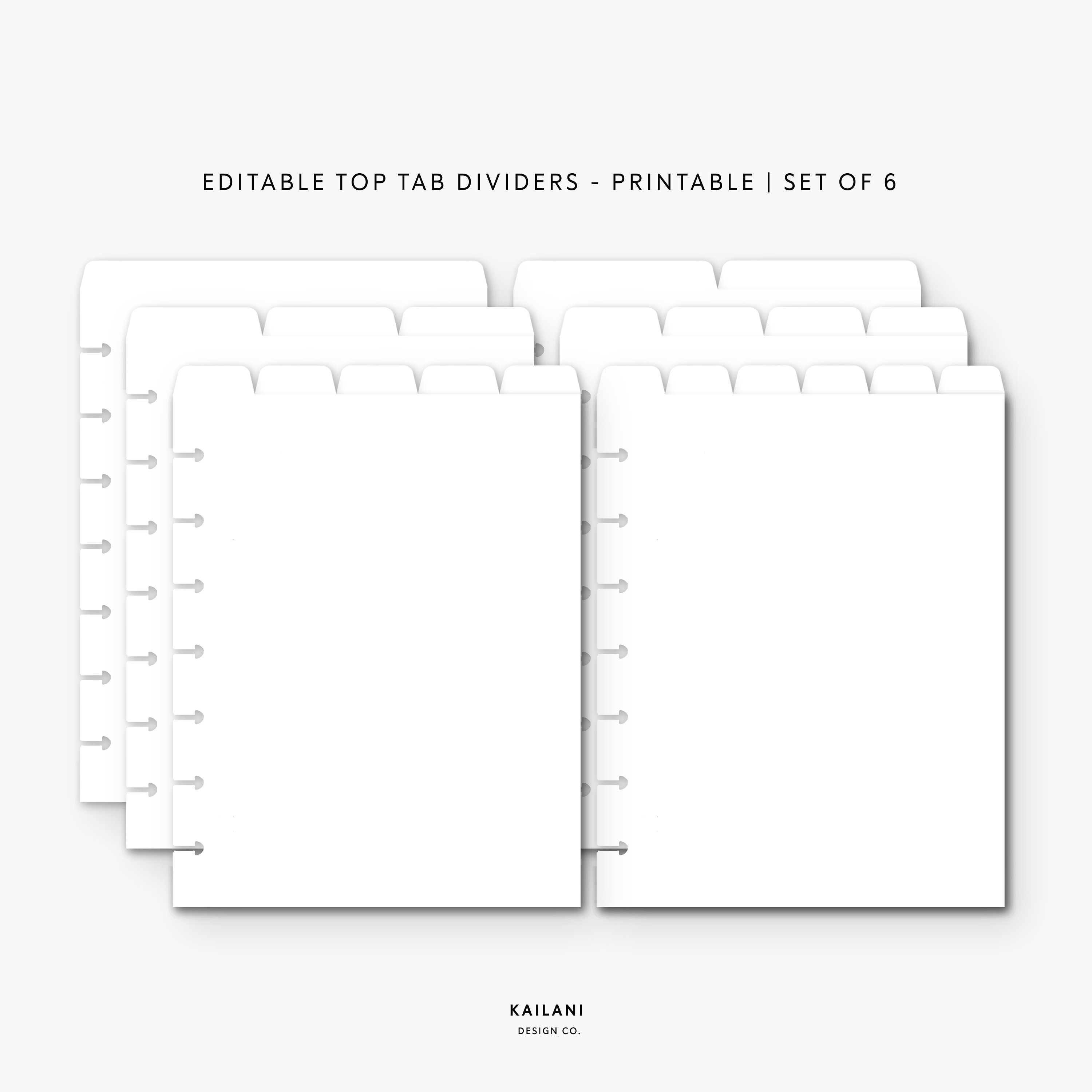 Mini HP Printable Dividers Editable Printable Divider Tabs Etsy