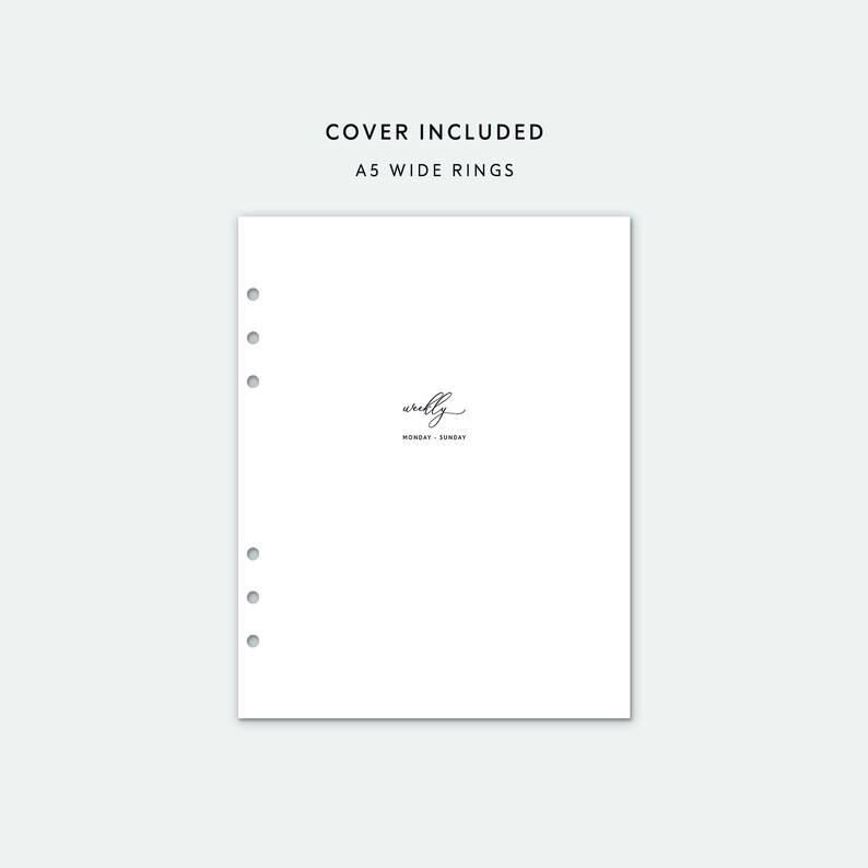 A5 Wide Weekly Planner Inserts Erin Condren Inserts Week on Etsy