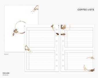 B6 Coffee Lists Journal, To-Do Notes (PDF Pattern)
