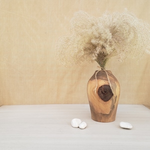 Uinque modern wood vase,walnut wood.