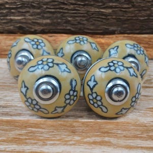 Apricot and white floral cabinet knobs orange yellow handpainted ceramic knobs orange drawer knob wardrobe handle cabinet sets of 2/4/6/8/10