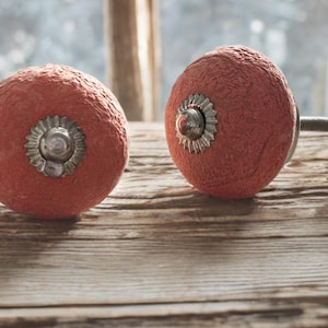 Rustic orange drawer knob terracotta stone ceramic knob coral wardrobe handles cabinet handles knobs pulls sets of 2/4/6/8/10/12