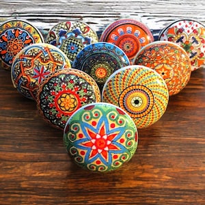 The Original Marrakesh multicoloured drawer knob mosaic ceramic knob cabinet wardrobe handle and pull set of 2/4/6/8/10/12/14/16/18/20/22/24