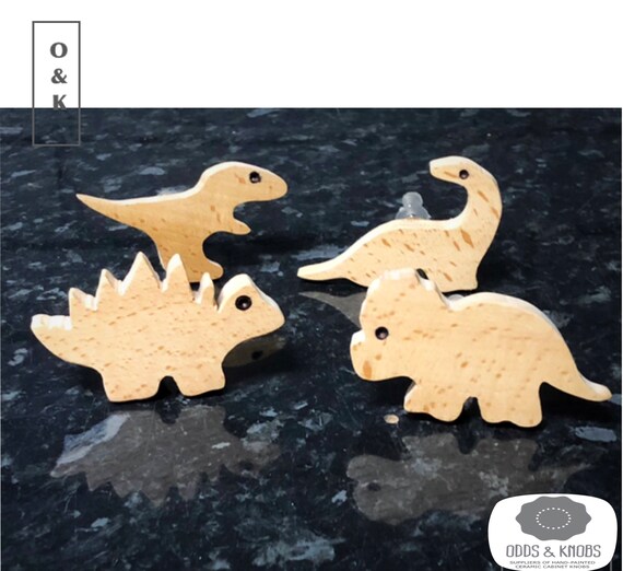 Dinosaur Drawer Knob Wooden Dinosaur Knob Dinosaur Etsy